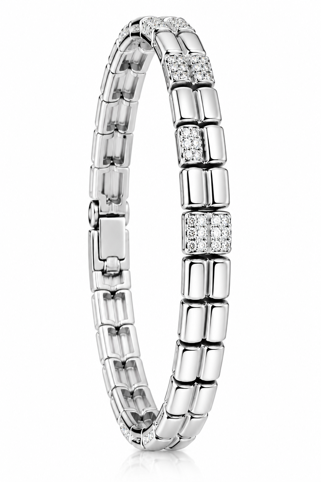 Silver Luxe CZ Link Bracelet