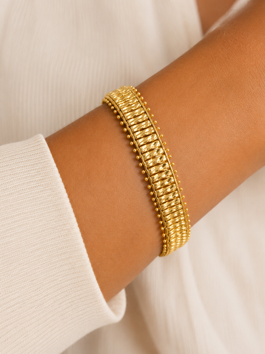 Textured Gold Cuff Bracelet