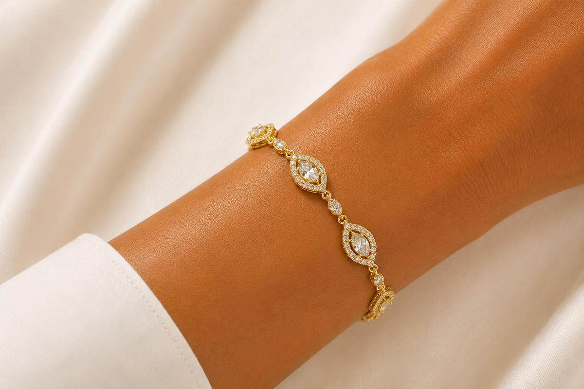 Marquise Halo Crystal Bracelet