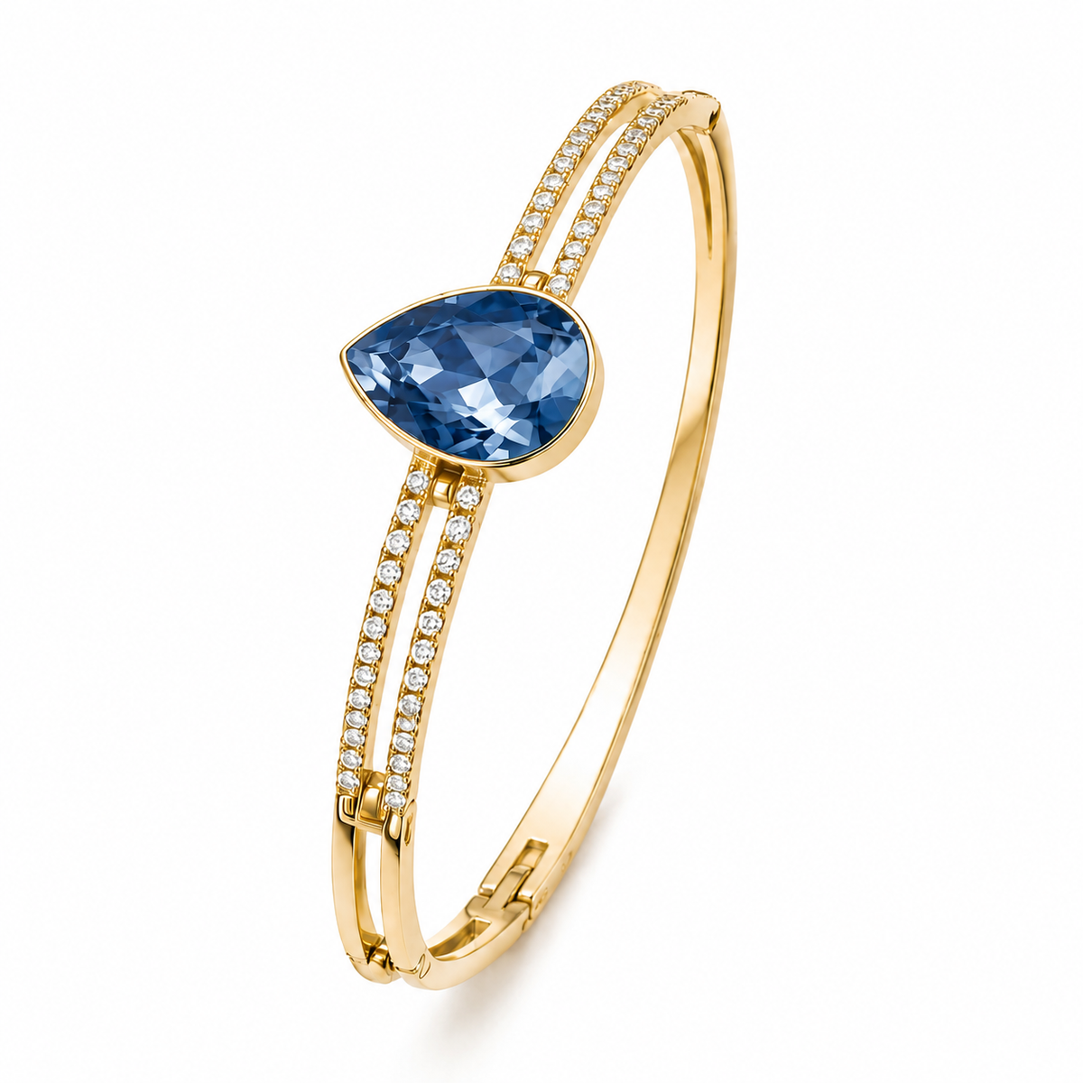 Azure Teardrop Crystal Bangle
